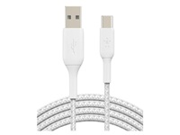 Belkin - Cable Braided - USB-C to USB-A Cable 2M WH