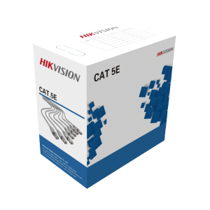 Cable U/UTP CAT5E X 305MTS Interior, 100% Cobre, Diametro 0.45MM, Cmx, DS-1LN5E-E/E-PLUG, Ponchado RJ45 En Terminacion, Color Gris, Marca Hikvision