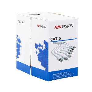 Cable U/UTP CAT6 Hikvision, 305M 4PR 24AWG Ul, Diametro 0.53MM. Interior, Cobre DS-1LN6-UE-W-PLUG, Color Blanco. Ponchado RJ45 En Terminacion