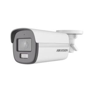 DS-2CE12KF0T-LFS(2.8MM) - Camara Bala Analoga 3K 5 Mpx Colorvu Hikvision, Lente 2.8MM. Soporta Audio Sobre Coaxial, Luz Suplementaria 40 Mts, Exterior IP67, Dwdr, TVI/AHD/CVI/CVBS.