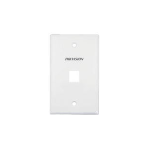 Placa Frontal Face Plate 1 Puerto RJ45 Hikvision, Color Blanco, Paquete 20 Unds