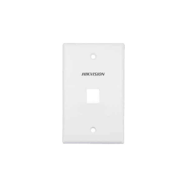 Placa Frontal Face Plate 1 Puerto RJ45 Hikvision, Color Blanco, Paquete 20 Unds